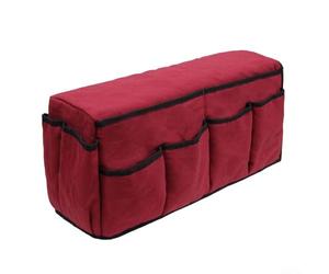 Organiseur de rangement pour fauteuil avec matériau imperméable, 14 poches pour accoudoirs de canapé inclinables, design antidérapant pour garder les essentiels à portée de main (rouge vin)