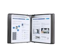 Organiseur de référence à montage mural, dossier de bureau en métal, 20 poches d'affichage, format lettre, support de référence peu encombrant, organiseur de référence de bureau, classeur à rabat (