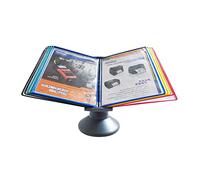 Organiseur de référence de bureau, dossier de bureau à rabat, 10 pochettes d'exposition, présentoir de catalogue, format A4, système de référence et d'affichage de bureau, capacité de 20 feuilles