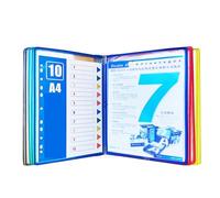 Organiseur de référence mural en métal avec 10 poches d'affichage, étagère menu à feuilles mobiles for le stockage documents A4 au bureau