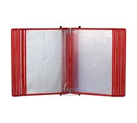 Organiseur De Référence Mural - Présentoir Catalogue, 20 Pochettes D'affichage Double Face, Système Référence Daffichage Bureau, Dossier D'affichage Rabattable Bureau(Red)