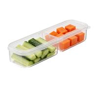 Organiseur de réfrigérateur | Boîte empilable avec couvercle | Boîtes de rangement divisées pour réfrigérateur, yaourt, collation, fruits, oignons verts, gingembre, ail, cuisine, garde-manger, dortoir