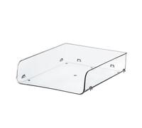 Organiseur de réfrigérateur de style japonais empilable pour cuisine, étagère de réfrigérateur en plastique transparent avec design transparent et compartiments personnalisables (blanc)