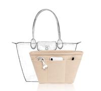 Organiseur de sac à main, organiseur de sac fourre-tout, organiseur de sac en feutre avec 12 poches, compatible avec les sacs fourre-tout, sacs à main (Beige, Petit)
