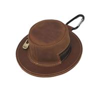 Organiseur de sac à monnaie en cuir avec fermeture éclair imitation cuir de vachette fait à la main - Portefeuille miniature en cuir de vache avec fermeture éclair, marron, Taille unique