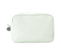 Organiseur de sac de maquillage, étui de rangement à rayures, étui de voyage esthétique portable avec fermeture éclair pour femme, camping, fitness, extérieur, vert clair, Siehe Beschreibung, Voir