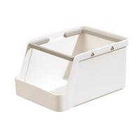 Organiseur de sachets de thé, boîte de rangement de paquets alimentaires, boîte de support de cuisine, multifonction avec poignée, design transparent robuste, empilable pour la maison, 18 x 13 x 10 cm