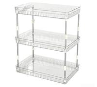 Organiseur de salle de bain à 2 niveaux pour le maquillage, les soins de la peau et les cosmétiques, plateau de courtoisie multicouche, convient au rangement pour un look soigné et sans encombrement