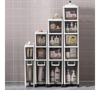 Organiseur de salle de bain compact à 2/3/4 niveaux - Support de papier toilette fin pour petits espaces - Étagère étroite pour un rangement d'angle efficace