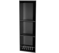 Organiseur de salle de bain en acier inoxydable avec balustrade, étagère intégrée pour papier et articles de toilette, idéal pour le salon, la chambre à coucher et l'hôtel, 28 x 90 x 12,5 cm