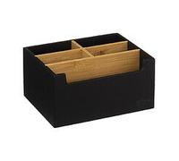 Organiseur de salle de bain Rangement maquillage 5 compartiments Natureo Noir et Bambou