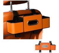 Organiseur de siège arrière à 4 compartiments avec porte-gobelet conçu pour l'intérieur des SUV, camionnettes, berlines pour maintenir l'ordre et améliorer la commodité des passagers (orange)