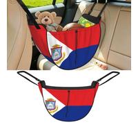 Organiseur de Siège Arrière Drapeau de Saint-Martin Organiseur de Siège | 34X58X35cm Sac de Rangement de Voiture Universel,Souple Sacs de Rangement pour Camion Véhicules Suv