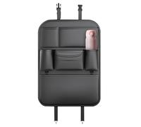 Organiseur de siège arrière, sac de rangement pour siège arrière, organiseur de siège de voiture, protecteur de siège en cuir avec poches de rangement, porte-gobelet, tapis de pied, indispensable pour