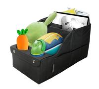 Organiseur de siège arrière - Solution de rangement polyvalente, dossier avec poches filet, deux porte-gobelets, fentes latérales supplémentaires | Accessoire de voyage, plusieurs compartiments pour t