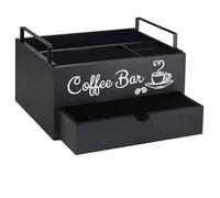 Organiseur de station de café - Support de dosettes de café en bois pour comptoir | Panier de rangement pour thé et condiments, organisateur de cuisine pour tasses K, crèmes, sucre et accessoires pour