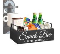 Organiseur de station de café | Support de rangement de table | Boîte de rangement de bureau avec poignée pour tasses, sucre, thé, café, téléphone, télécommande, stylo, pelle et paille
