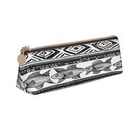 Organiseur de stylos triangulaire pour l'école, le bureau, les voyages, trousse à crayons en cuir à rayures ethniques tortues ethniques, trousse étanche en PVC pour accessoires d'écriture, pochette