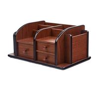 Organiseur de table en bois - Rangement pour télécommandes, petit tiroir, accessoire de bureau compact | Table de chevet, canapé, salon, bureau, hôtel, rangement pour appareils électroniques