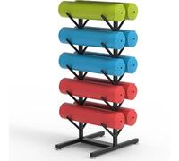 Organiseur de tapis de yoga, support de rangement double face pour rouleaux et sangles en mousse, solution commerciale de grande capacité pour équipement de fitness