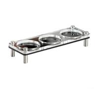 Organiseur de tasse à café à deux niveaux en acrylique transparent et acier inoxydable pour une installation moderne de cuisine ou de comptoir de bar (1)