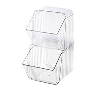 Organiseur de thé portable de grande capacité pour chambre à coucher, bureau, placards transparents, 26 x 12 x 13 cm