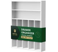 Organiseur de tiroir de cuisine en bambou de luxe ROYAL CRAFT WOOD - Organiseur d'argenterie - Porte-ustensiles et plateau couverts avec s para