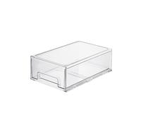 Organiseur de tiroir en acrylique transparent de grande capacité pour articles divers, cosmétiques, design empilable, transparent, fonctionnement fluide, matériau PET de qualité supérieure
