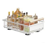 Organiseur de tiroirs pliable Noir 26 x 39 cm Fer (Blanc - Small) | Construction en fer stable, glisse lisse, peinture noire, montage facile, matériau durable