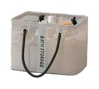 Organiseur de toilette de voyage en maille avec design pliable, grand espace de rangement et poignées pour un transport facile, convient pour divers voyages et scénarios extérieurs (petit-gris)