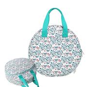 Organiseur de trousse à broder, sac de rangement rond pour accessoires de broderie | Plusieurs poches, organisateur d'accessoires de broderie de grand volume pour cercles à broder, diagrammes et fils