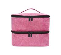 Organiseur de vernis à ongles double couche, rangement double couche pour 30 bouteilles de voyage pour vernis à ongles, boîte à outils de beauté, Rouge, sac organisateur de vernis à ongles