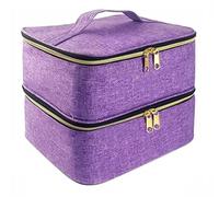 Organiseur de vernis à ongles double couche - Sac de rangement pour vernis à ongles - Peut contenir 30 bouteilles - Sac à outils de manucure, violet, Simple et facile