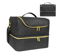 Organiseur de vernis à ongles en gel, sac de voyage pour vernis à ongles, double couche, peut contenir 60 bouteilles et séchoir, rangement pour affaires et outils de manucure, robuste et compact