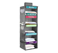 Organiseur de vêtements hebdomadaire pour enfants, 5 étagères de rangement à suspendre pour vêtements quotidiens, jour de la semaine, armoire de rangement du lundi au vendredi pour uniforme scolaire,