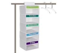 Organiseur de vêtements pour enfants - Organisation et rangement de vêtements à cinq niveaux - Organisateur de vêtements du lundi au vendredi - pour chambre d'enfant, salle de classe, dortoir, maison