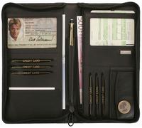 Organiseur de voyage Alassio en cuir nappa noir (sans contenu)
