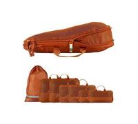 Organiseur de voyage | Bagage Sac Compression | Packing Cubes | Rangement valise (Orange brûlé, 7)
