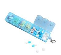 Organiseur de voyage - Boîte à médicaments hebdomadaire 7 jours, mini étui transparent | Compartiments sécurisés à verrouillage rapide, distributeur de médicaments compact, transport portable pour un