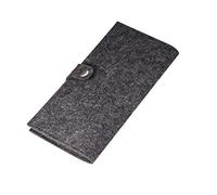 Organiseur de voyage en feutre gris - Sac moderne pour documents de voyage avec fermeture à bouton-pression - Nombreux compartiments, pour documents, stylo, cartes, billet d'avion