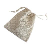 Organiseur de voyage portable en filet transparent avec broderie décorative et fermeture sécurisée pour accessoires cosmétiques, sac de rangement compact en dentelle pour les essentiels, H, I