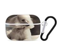Organiseur d'écouteurs caniche français résistant aux chocs avec mousqueton et clip anti-chute pour Airpods Pro 2ème génération, blanc