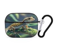 Organiseur d'écouteurs Leopard Little Gecko résistant aux chocs pour Airpods Pro 2ème génération avec mousqueton anti-chute Noir