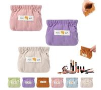 Organiseur d'élastiques à cheveux en velours côtelé, organiseur à boutons-pression en velours côtelé, sac de voyage portable for accessoires de cheveux for femmes petits objets(3pcs*A)