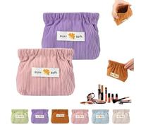 Organiseur d'élastiques à cheveux en velours côtelé, organiseur à boutons-pression en velours côtelé, sac de voyage portable for accessoires de cheveux for femmes petits objets(2pcs*A)