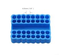 Organiseur d'embouts de tournevis 32 trous 6,35 mm - Support de tige de rangement en plastique - 2 embouts d'atelier mobiles - Couvercle hexagonal pour et gadget d'organisation compact