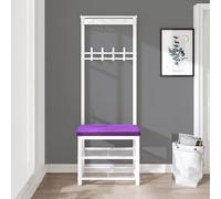 Organiseur d'entrée autoportant avec crochets et étagère, solution de rangement rustique pour couloir pour décoration d'intérieur
