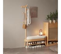 Organiseur d'entrée multifonction avec rangement de chaussures et porte-manteau, design peu encombrant pour les couloirs et les salles de séjour