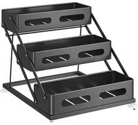 Organiseur, design à trois couches, réglable en hauteur, noir