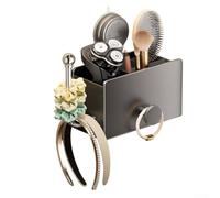 Organiseur d'évier de salle de bain, support de rangement mural pour salle de bain sans perçage, bandeau à cheveux et serre-tête (1)